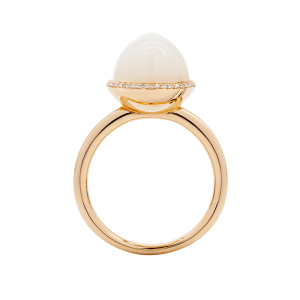 Herzog Loibner Aldusblatt Mondstein Ring mit Diamanten